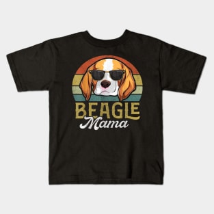 Retro Beagle Mama Shirt Women, Mothers Day Dog Mom Kids T-Shirt